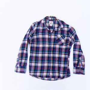 Field and Stream Plaid Flannel 100% Cotton L Purple Blue 90s
